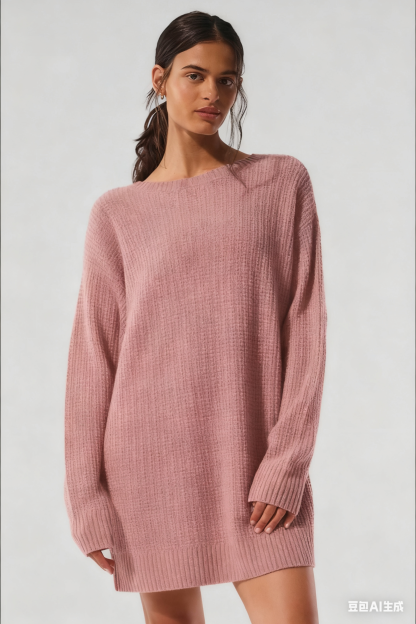 Relaxed Fit Lavender Ribbed Midi Dress, Casual Chic Loungewear