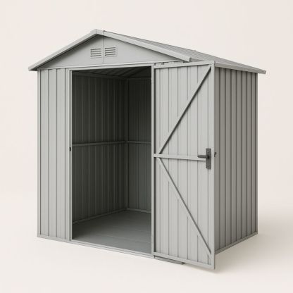 Metal Garden Shed with Lockable Door 213cm x 127cm x 185cm Grey