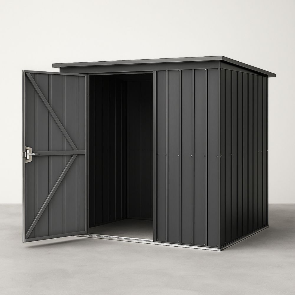 Outdoor Metal Shed Steel Storage Dark Grey 270cm x 180cm x 190cm