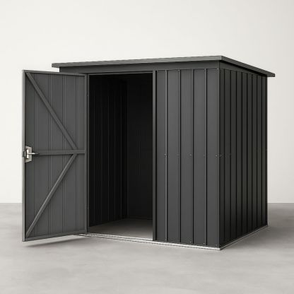 Outdoor Metal Shed Steel Storage Dark Grey 270cm x 180cm x 190cm