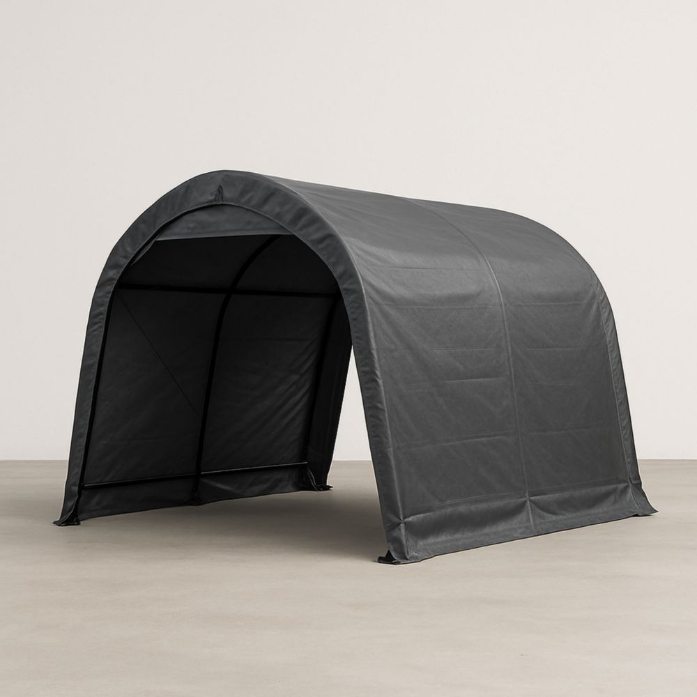 Outdoor Storage Shelter Tunnel Shape Grey Polyester 300x360x240cm