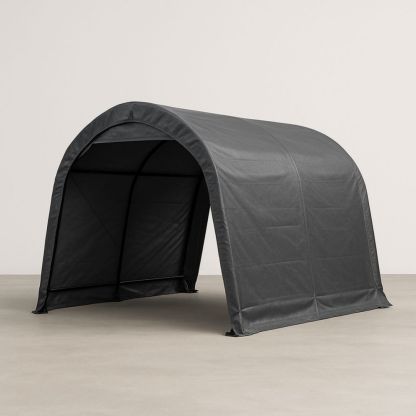 Outdoor Storage Shelter Tunnel Shape Grey Polyester 300x360x240cm