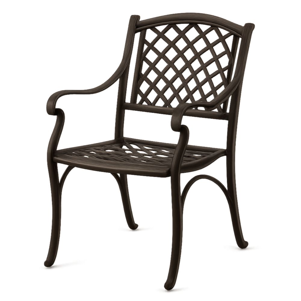 Aluminium Outdoor Armchair Lattice Design Brown