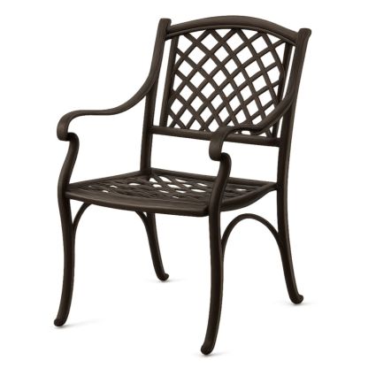 Aluminium Outdoor Armchair Lattice Design Brown