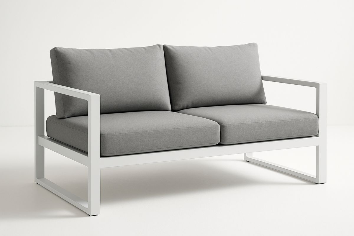 Outdoor Sofa Aluminium Frame Polyester Cushions Grey 160(L)cm-Toronivla