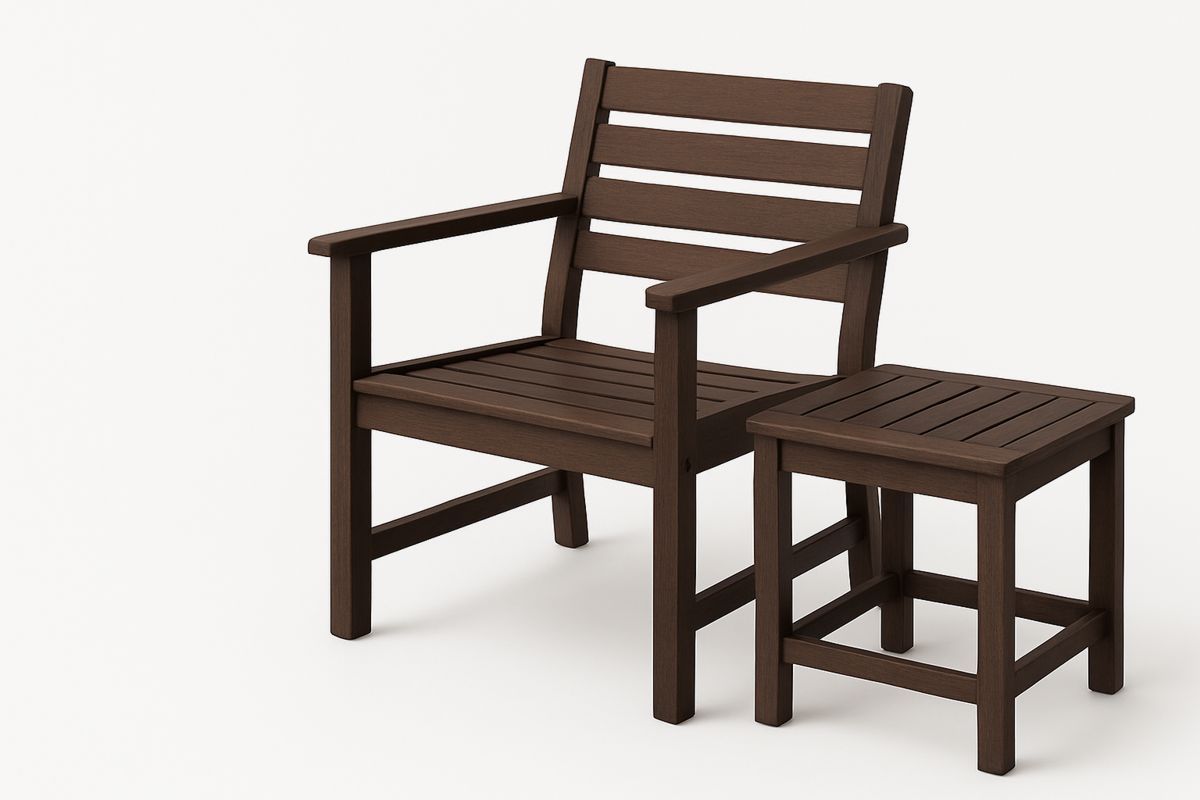 Outdoor Chair and Side Table Set Acacia Wood Brown-Selonilva