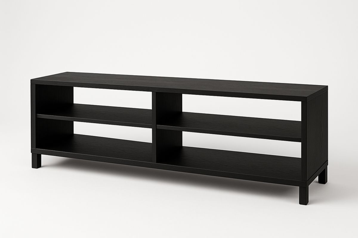 TV Stand with MDF Structure and Black Walnut Veneer Finish 150x40x50 cm(L×W×H)-Xenolirto