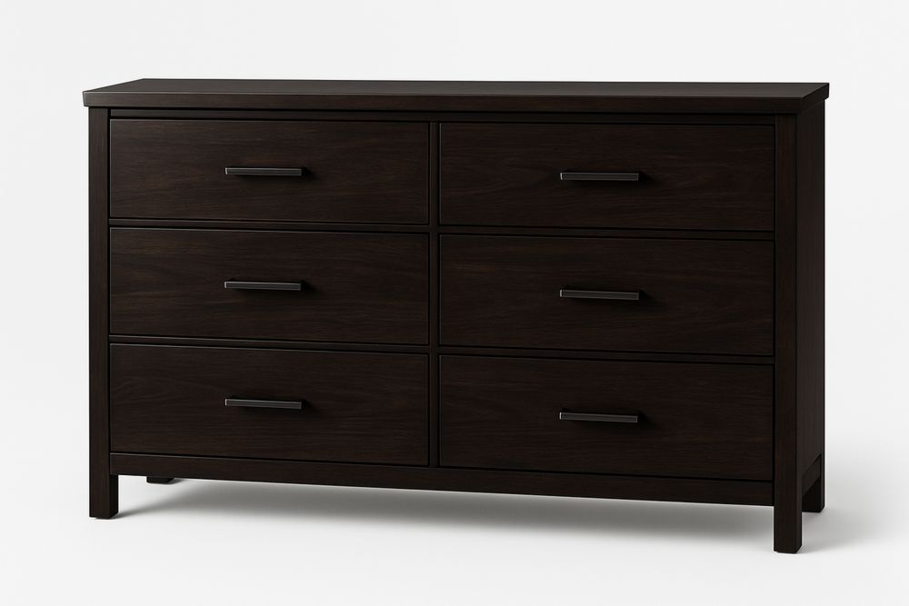 Wooden 6-Drawer Chest Dark Brown 150cm x 45cm x 90cm
