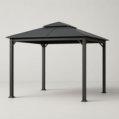 Outdoor Steel Gazebo with Polycarbonate Roof
