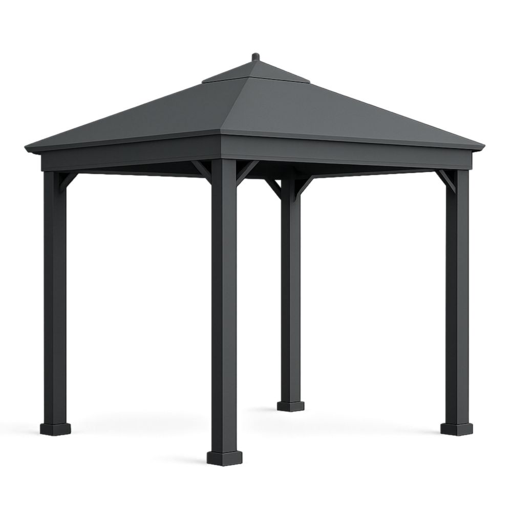 Outdoor Aluminium Gazebo Dark Grey 300cm x 300cm