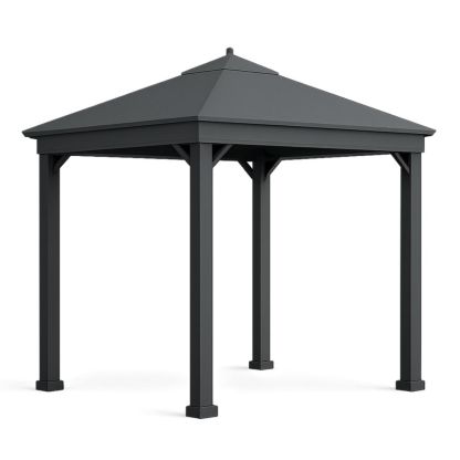 Outdoor Aluminium Gazebo Dark Grey 300cm x 300cm