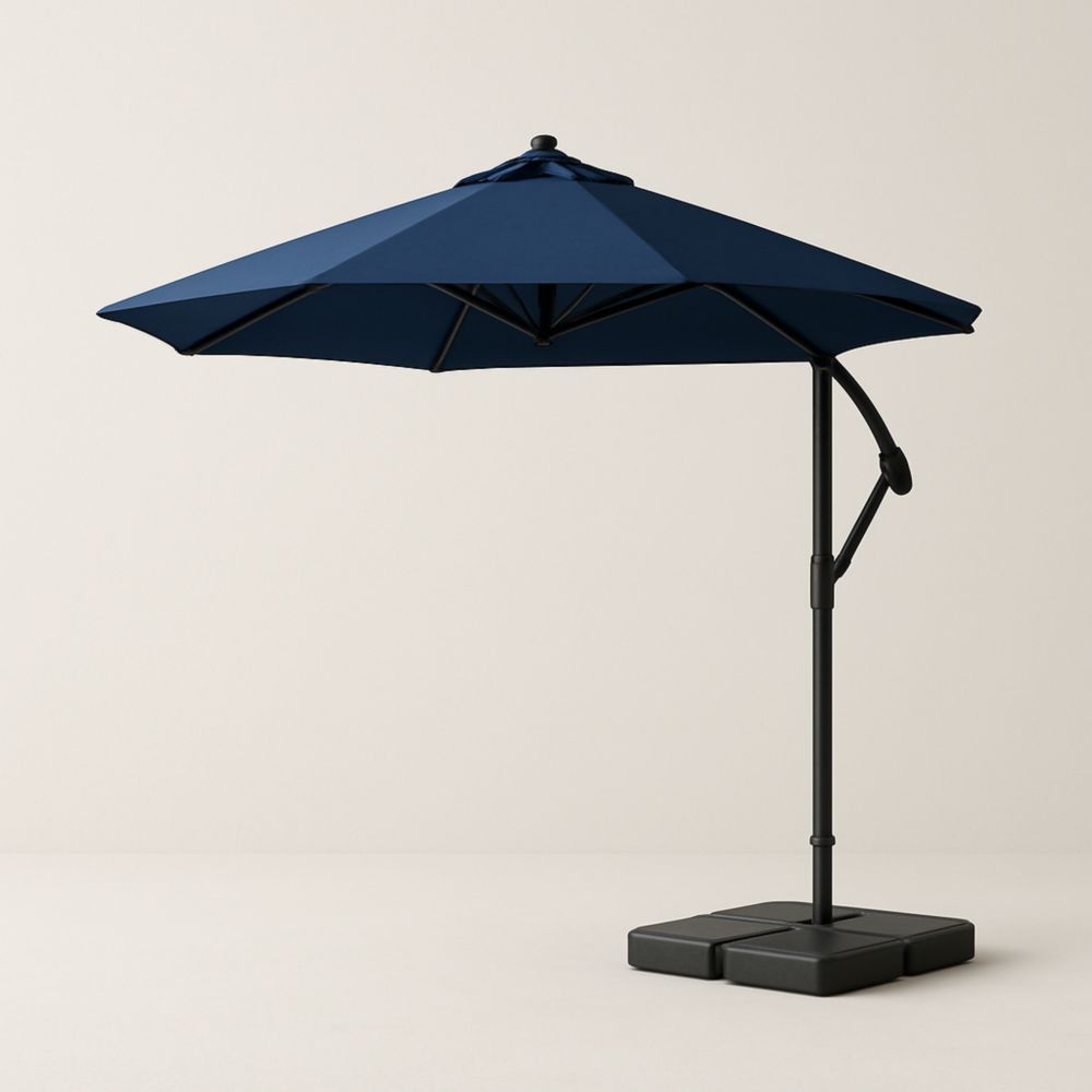 Navy Cantilever Outdoor Umbrella Polyester Fabric 3m Diameter
