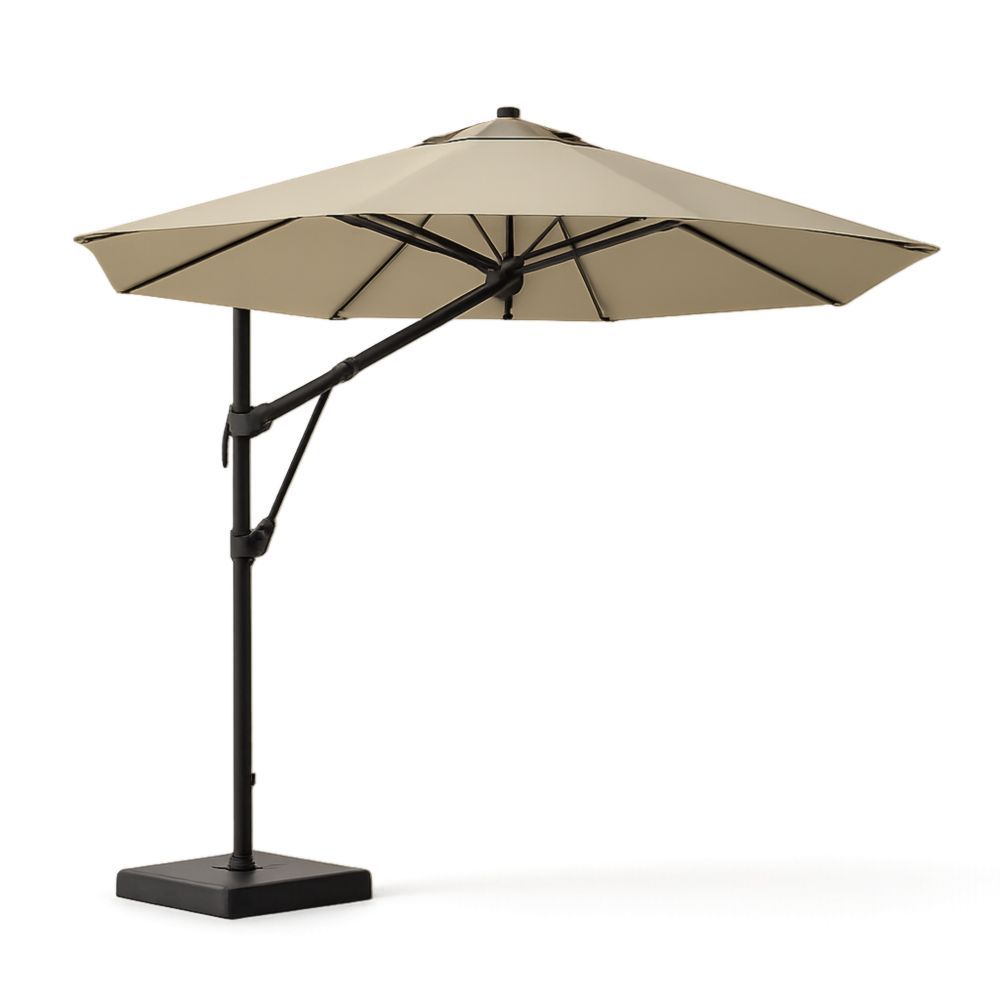 Outdoor Cantilever Umbrella Octagonal Beige 3m Aluminium Frame