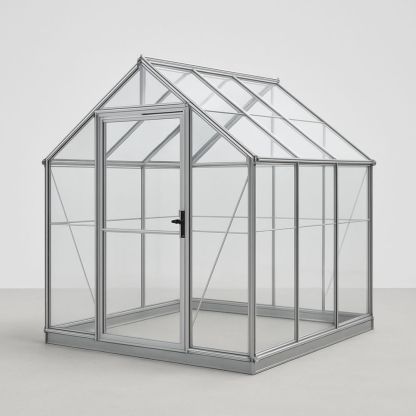 Aluminium Frame Greenhouse with Polycarbonate Panels 190 x 190 x 210 cm Silver