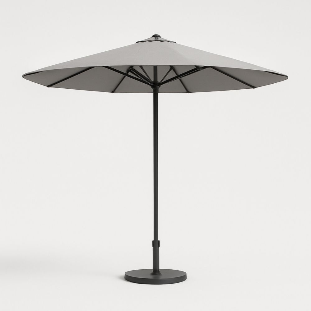 Grey Outdoor Umbrella with Polyester Canopy and Aluminium Frame, 300cm