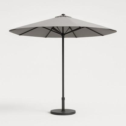 Grey Outdoor Umbrella with Polyester Canopy and Aluminium Frame, 300cm