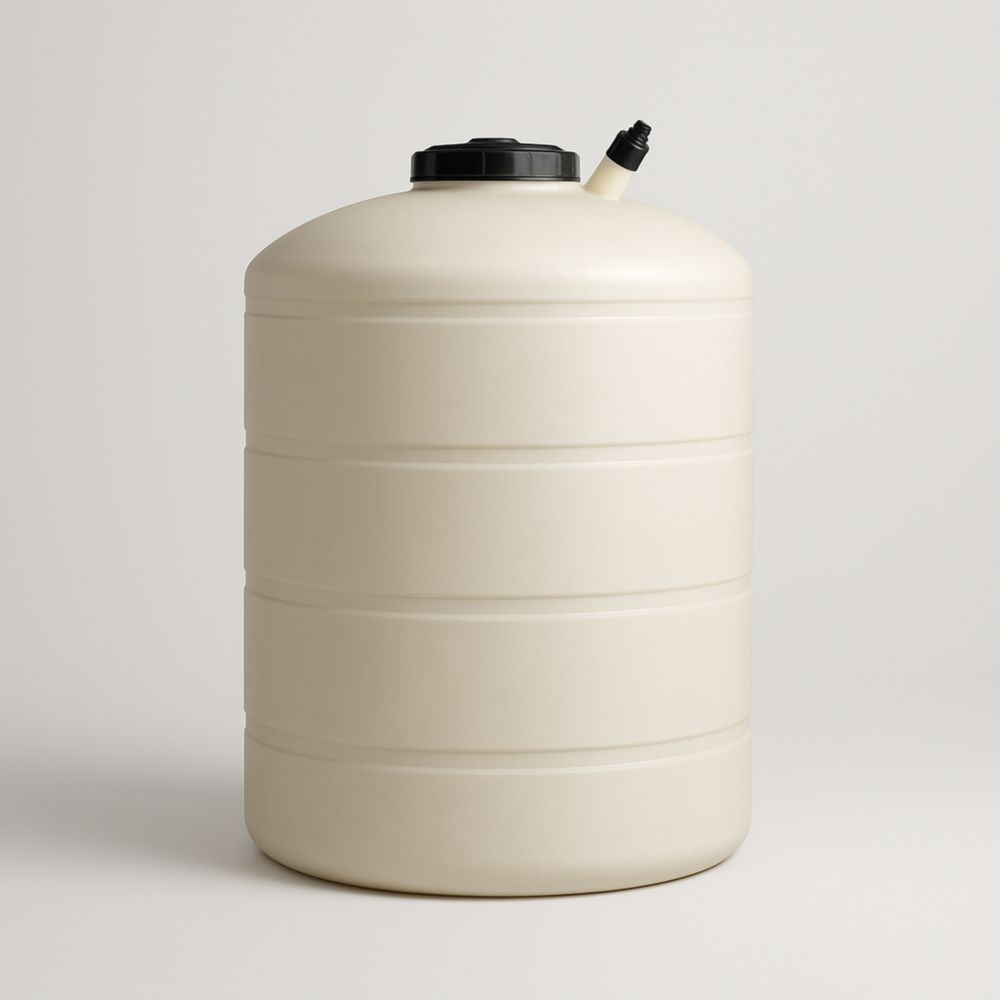 Round Polyethylene Water Storage Tank Cream 200L