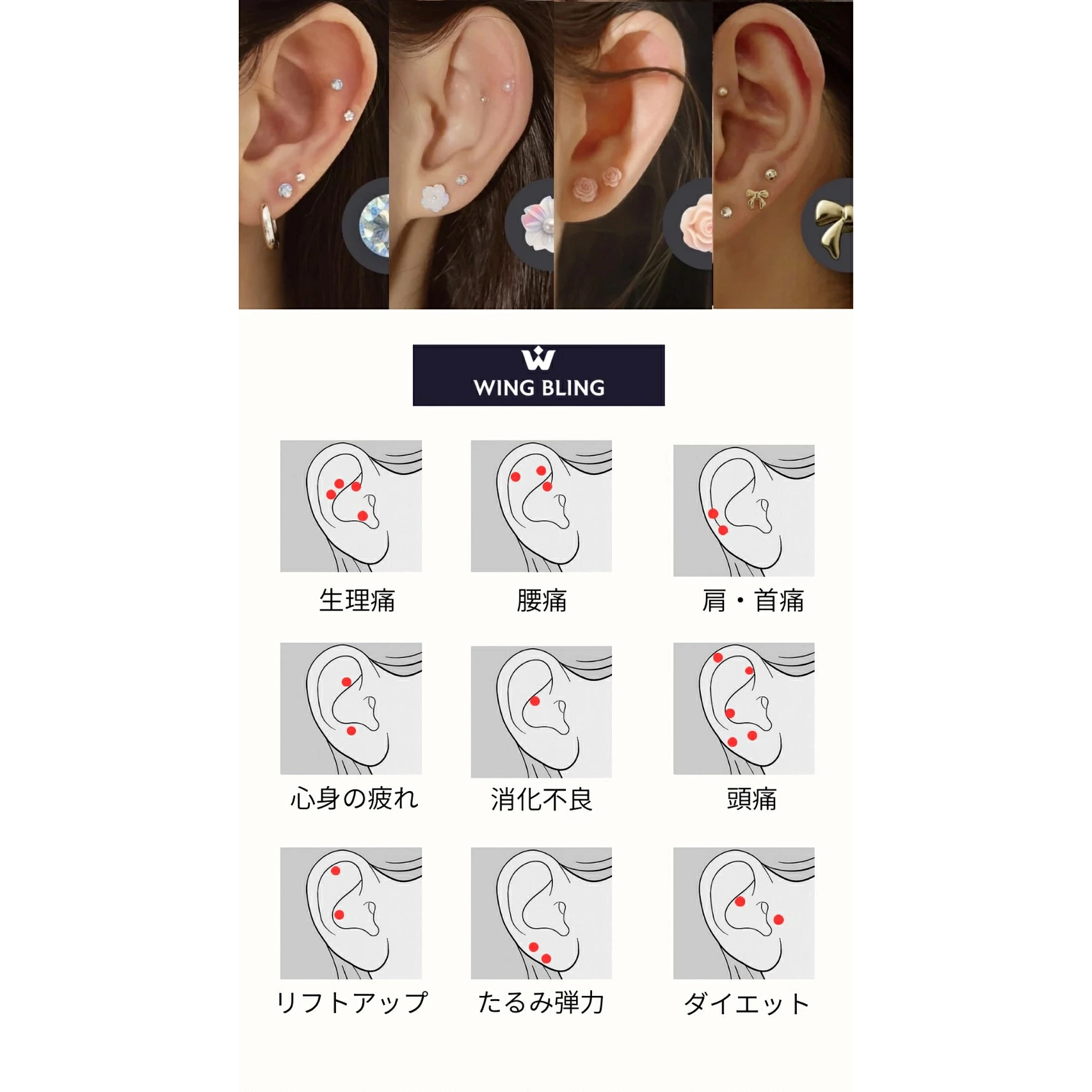 耳つぼ ジュエリー パッチ wingbling ジュエルパッチ