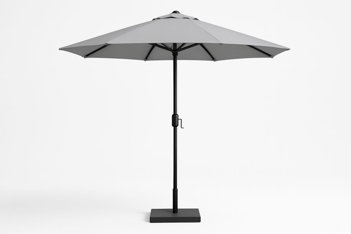 Outdoor Umbrella Polyester Fabric Grey Ø3m Steel Pole-Toronirva