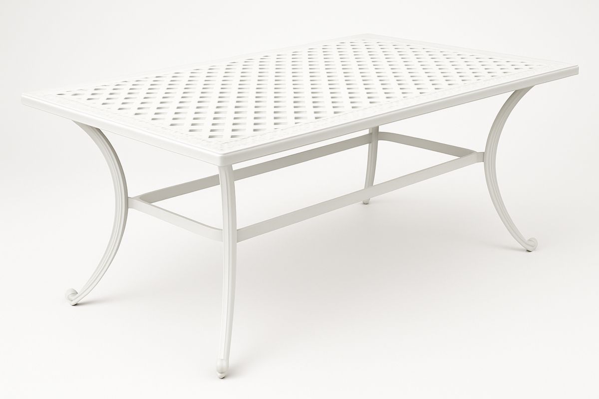 Outdoor Aluminium Table Rectangular White 180(L)cm-Toronirva