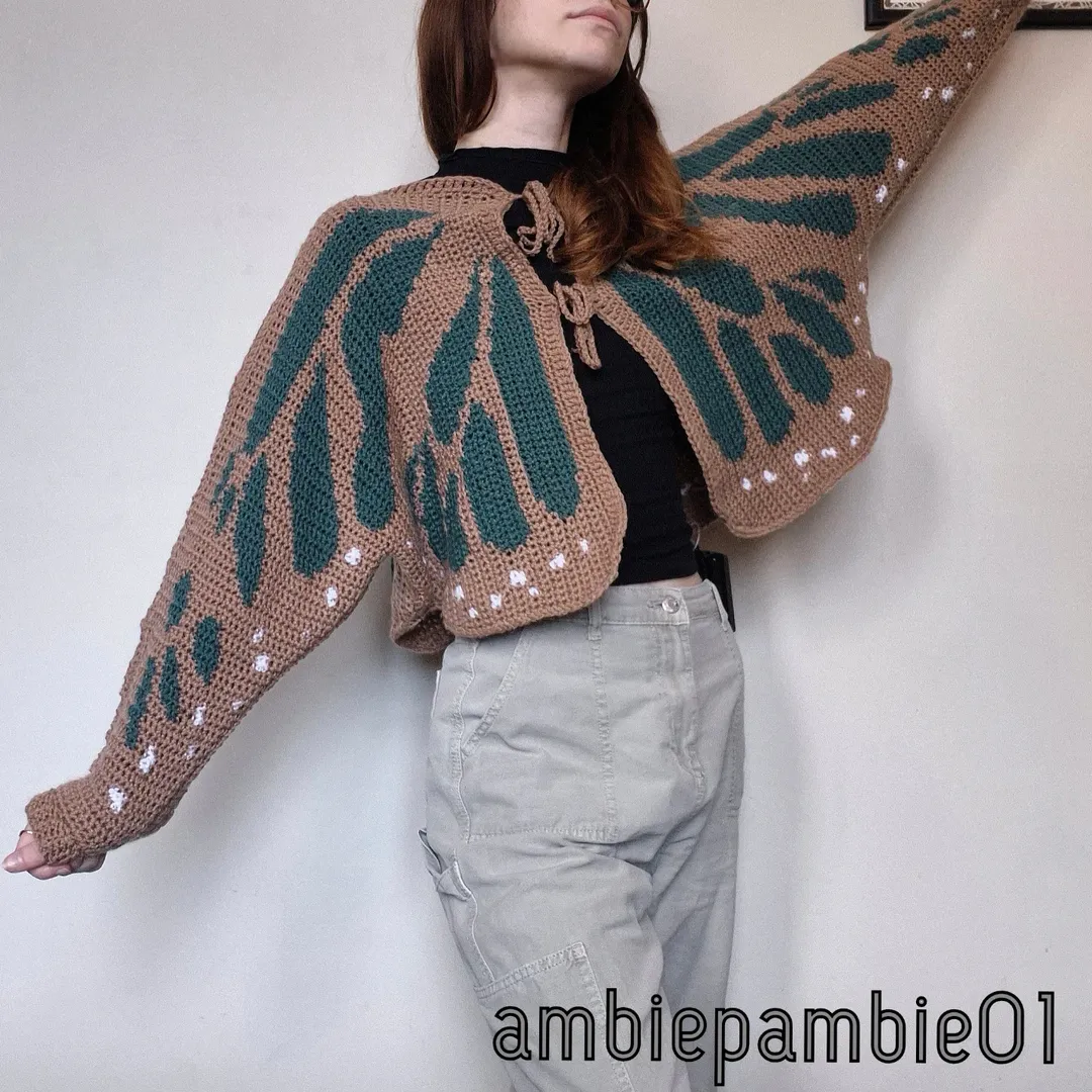 Butterfly Blue Wings Knit Cardigan
