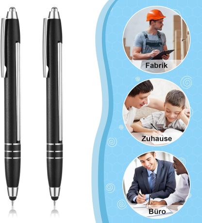 Nezo 2 Pieces Retractable Ballpoint Pen with Anti Theche Cheating Ballpoint Pen with Blue Refills for Writing Gift