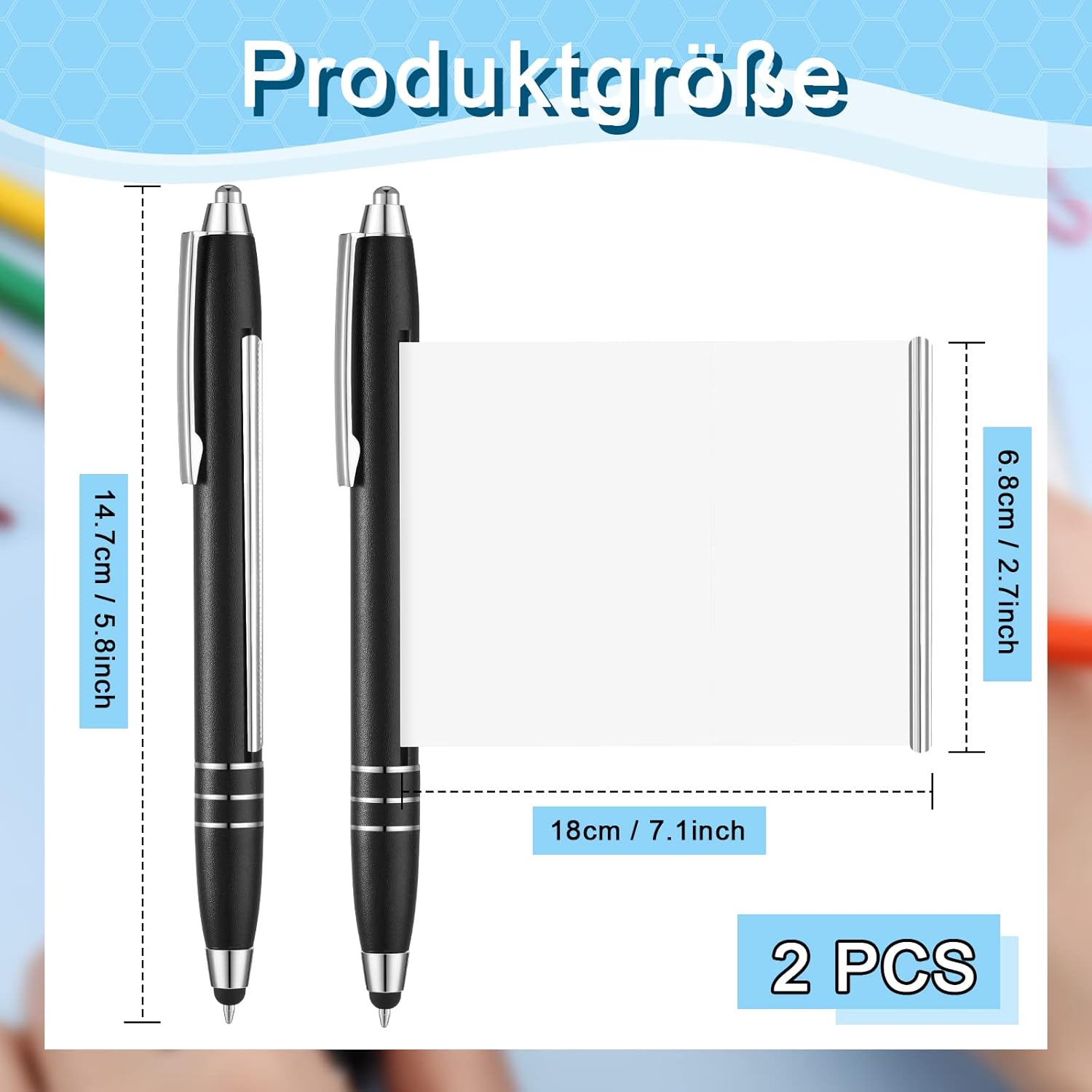 Nezo 2 Pieces Retractable Ballpoint Pen with Anti Theche Cheating Ballpoint Pen with Blue Refills for Writing Gift