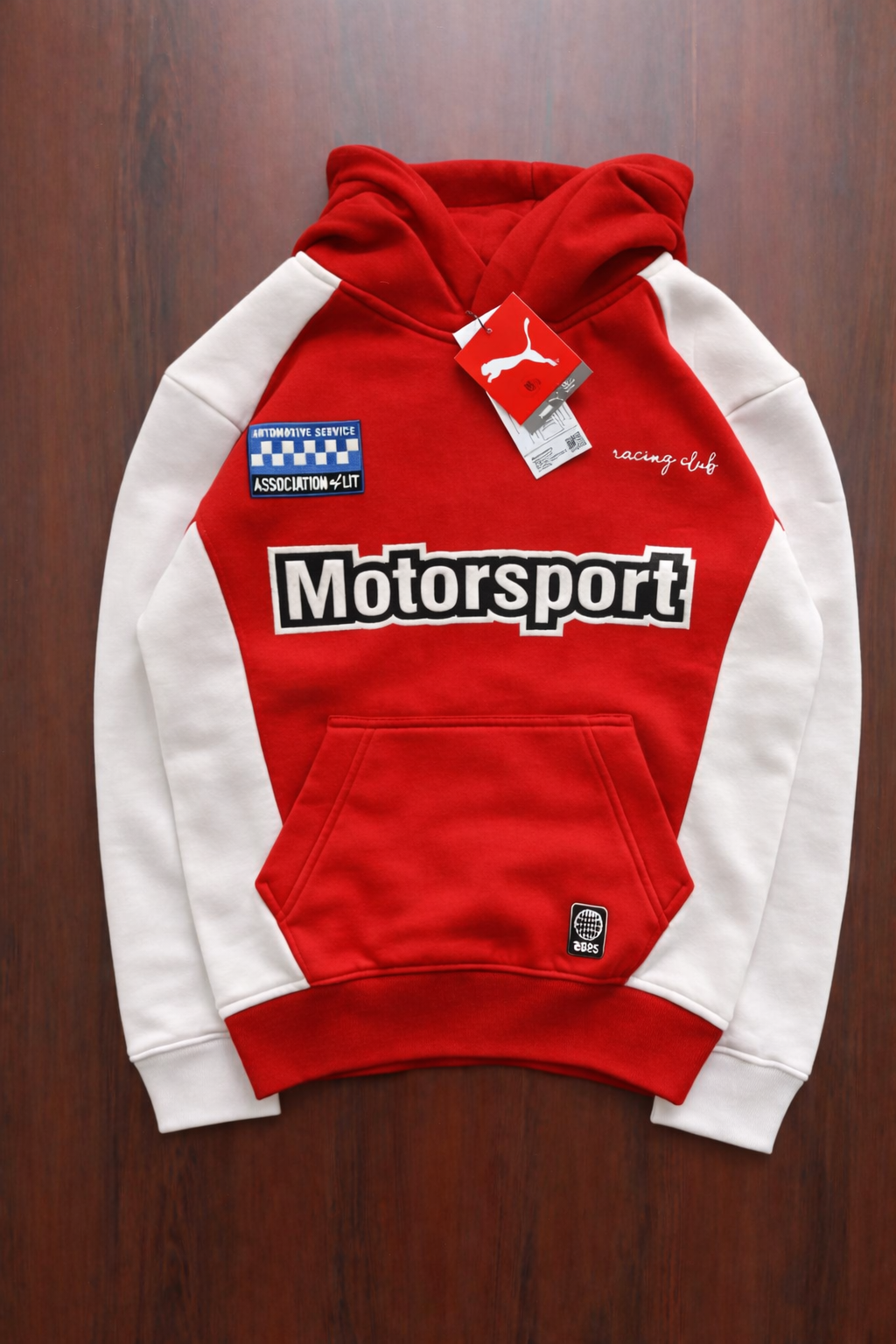 Men’s White-Red Classic Hoodies 