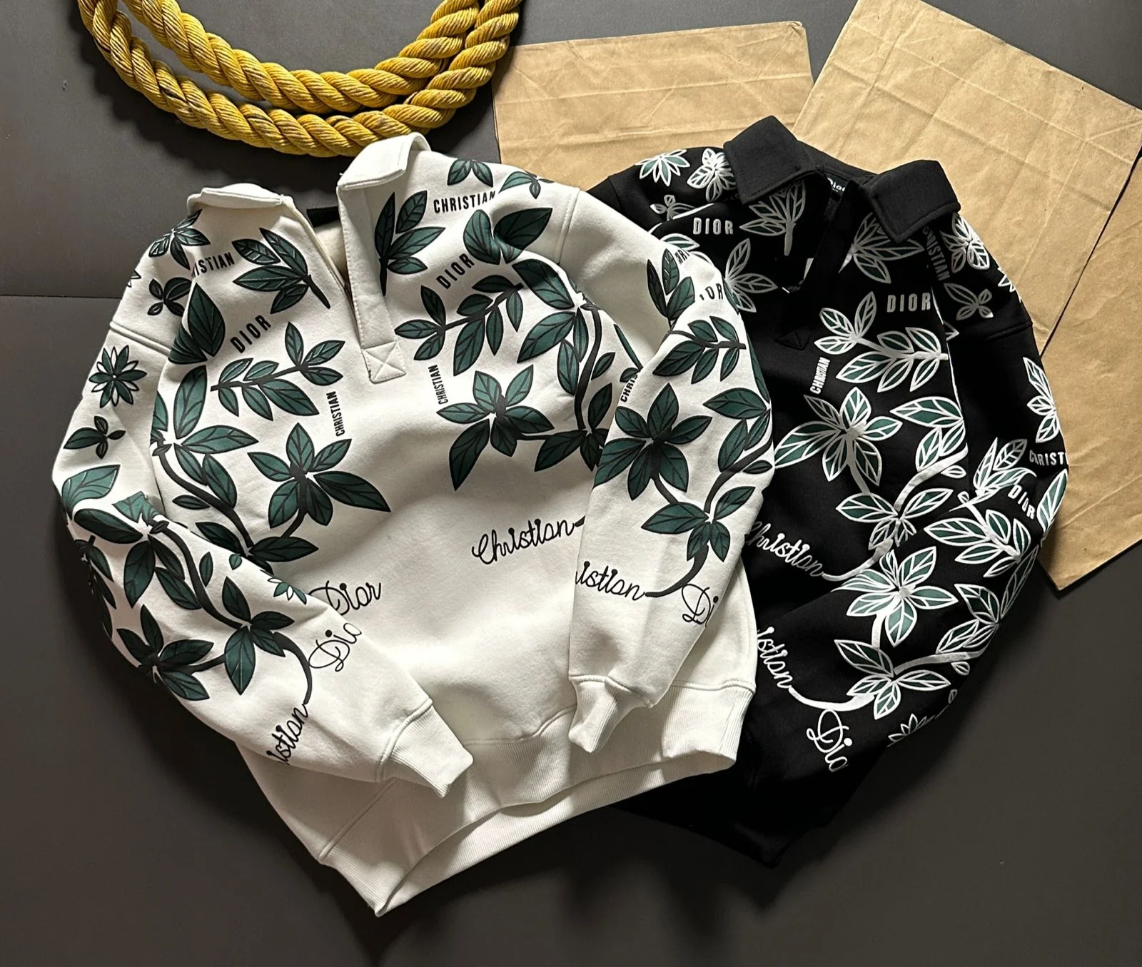 Thread Dori Men’s Classic Hoodies – Black & White [Leaf]