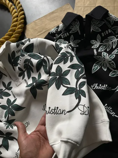 Thread Dori Men’s Classic Hoodies – Black & White [Leaf]