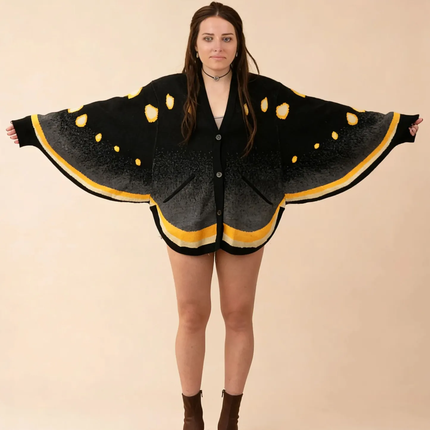 Smoky Emperor Moth Cardigan