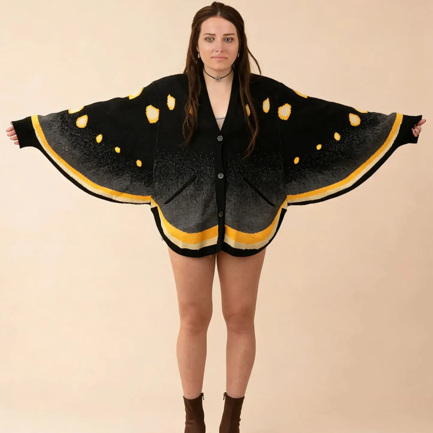 Smoky Emperor Moth Cardigan