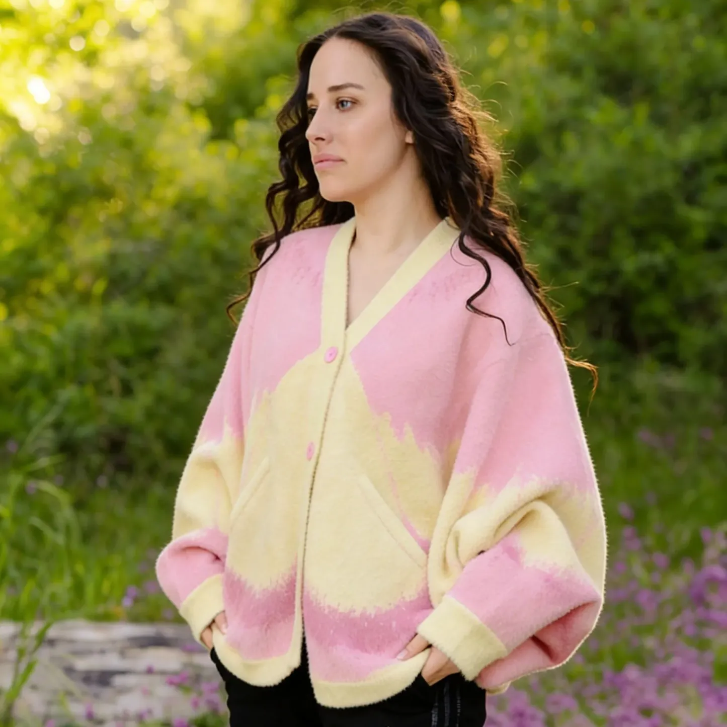 Rosy Maple Moth Cardigan