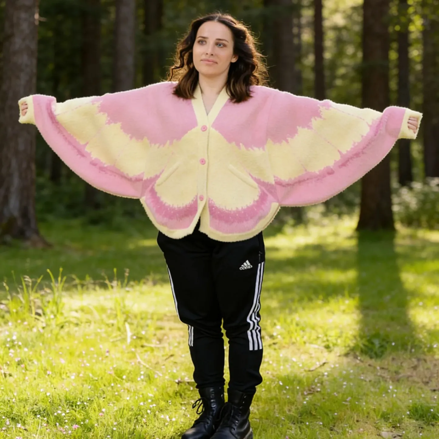 Rosy Maple Moth Cardigan