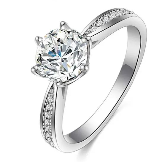 마이크로 세팅 6프롱 솔리테어 반지