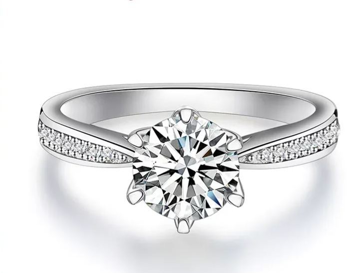 마이크로 세팅 6프롱 솔리테어 반지