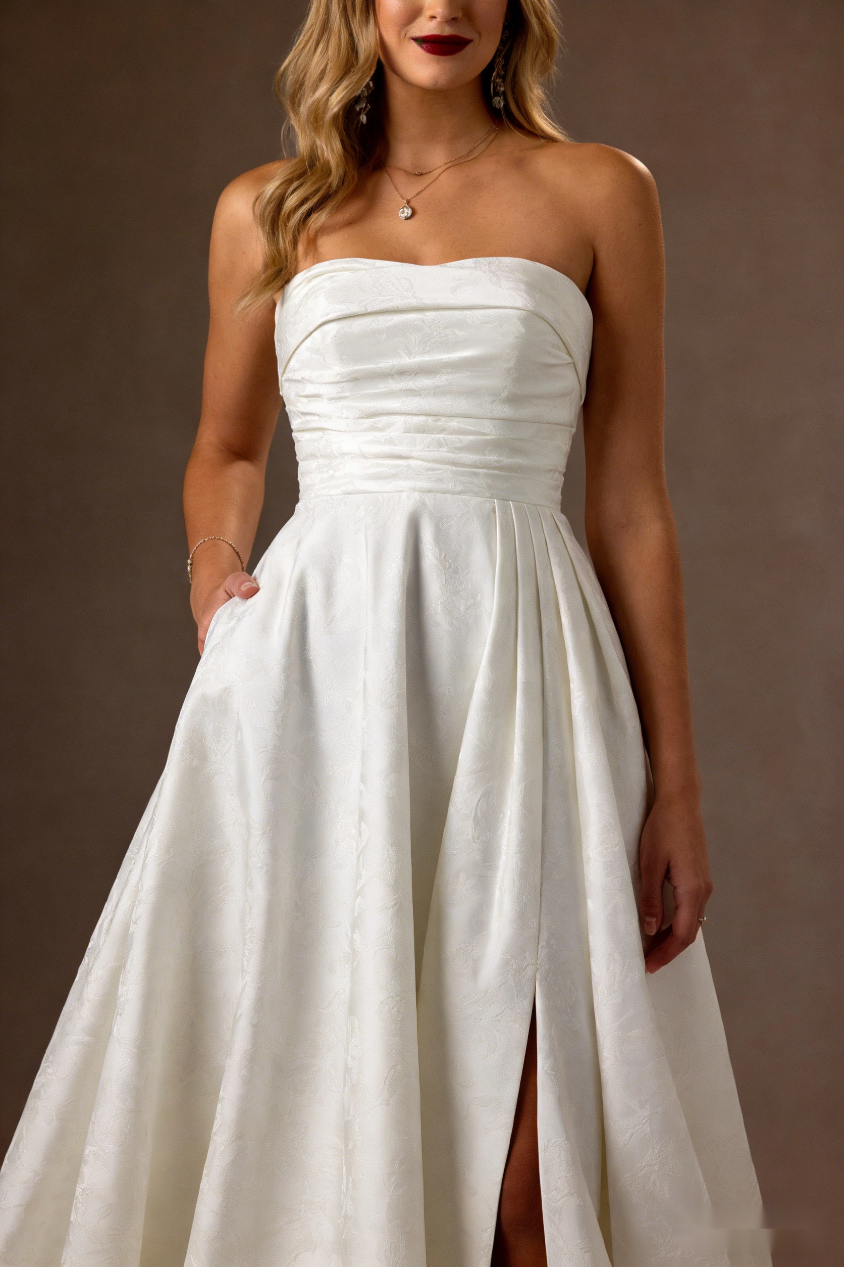 Two-Piece Set: Crop Top & Silk Skirt 