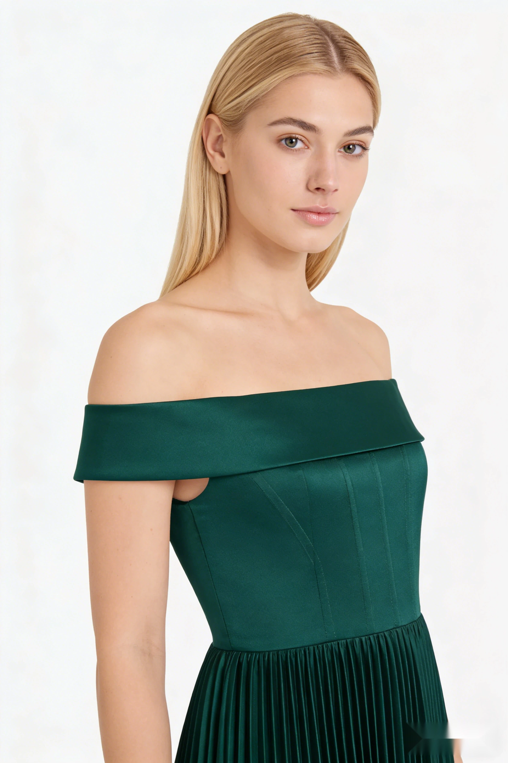 One-Shoulder Dress with Beaded Bodice 