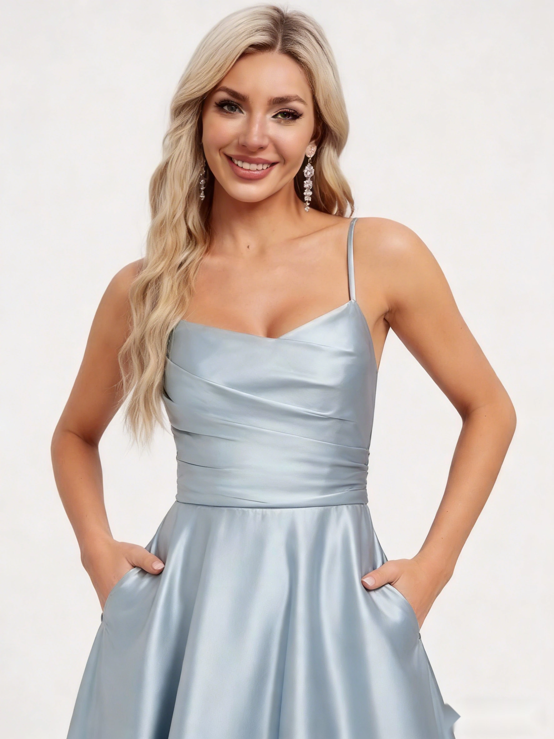 [Copy]Midi Dress in Crepe Sliver