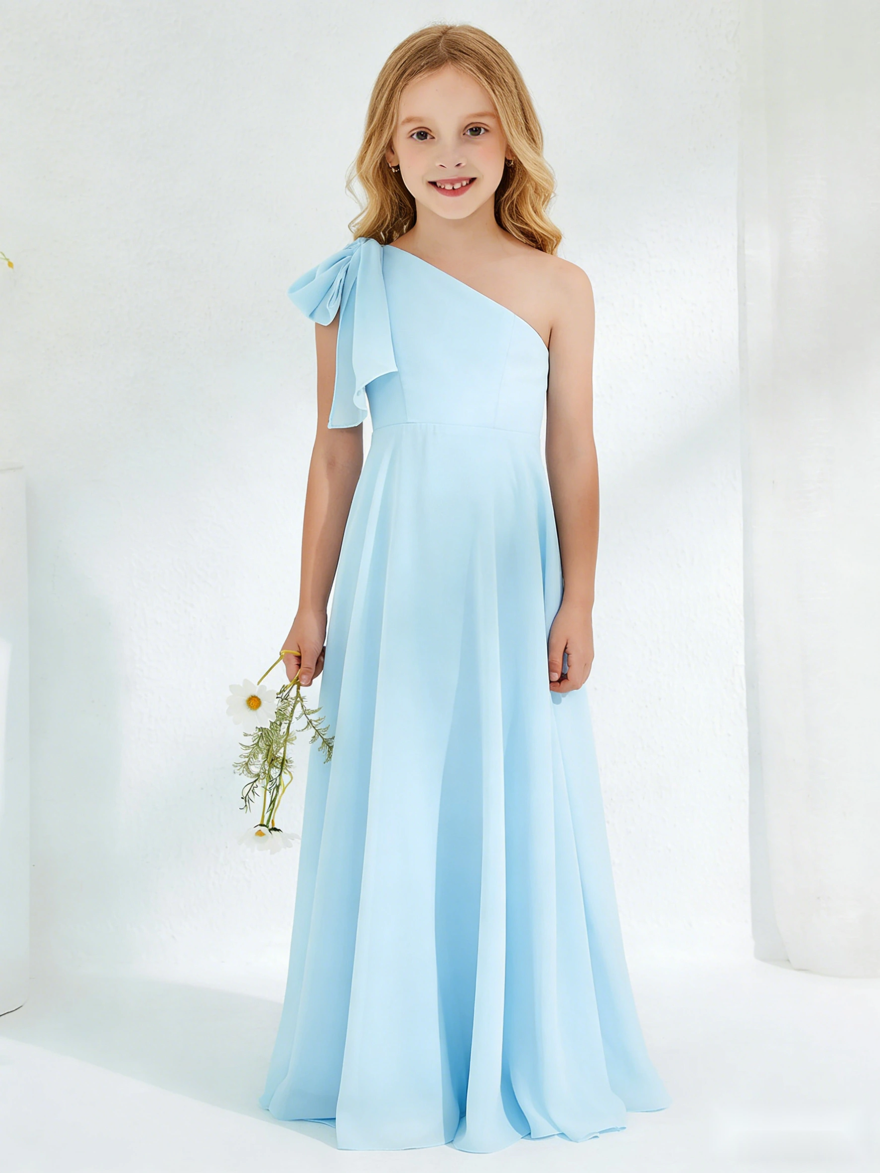 Floral Appliqué Chiffon Dress