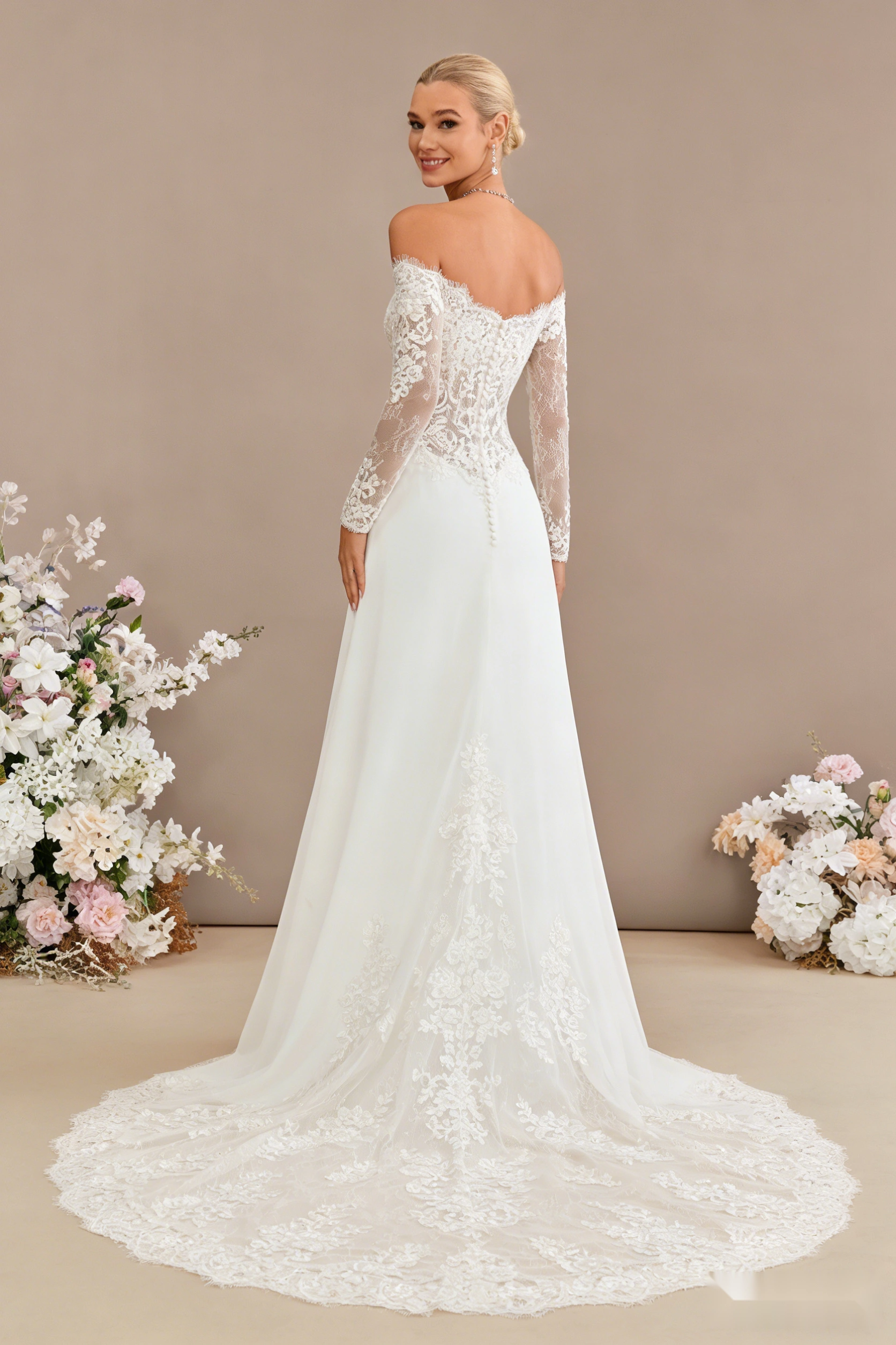 Flat-Collar Cathedral Gown