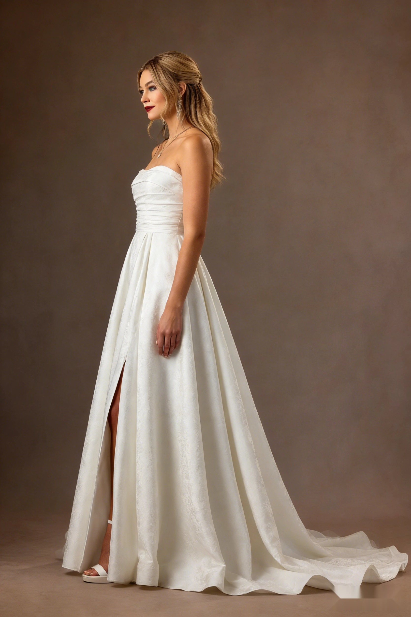 Two-Piece Set: Crop Top & Silk Skirt 