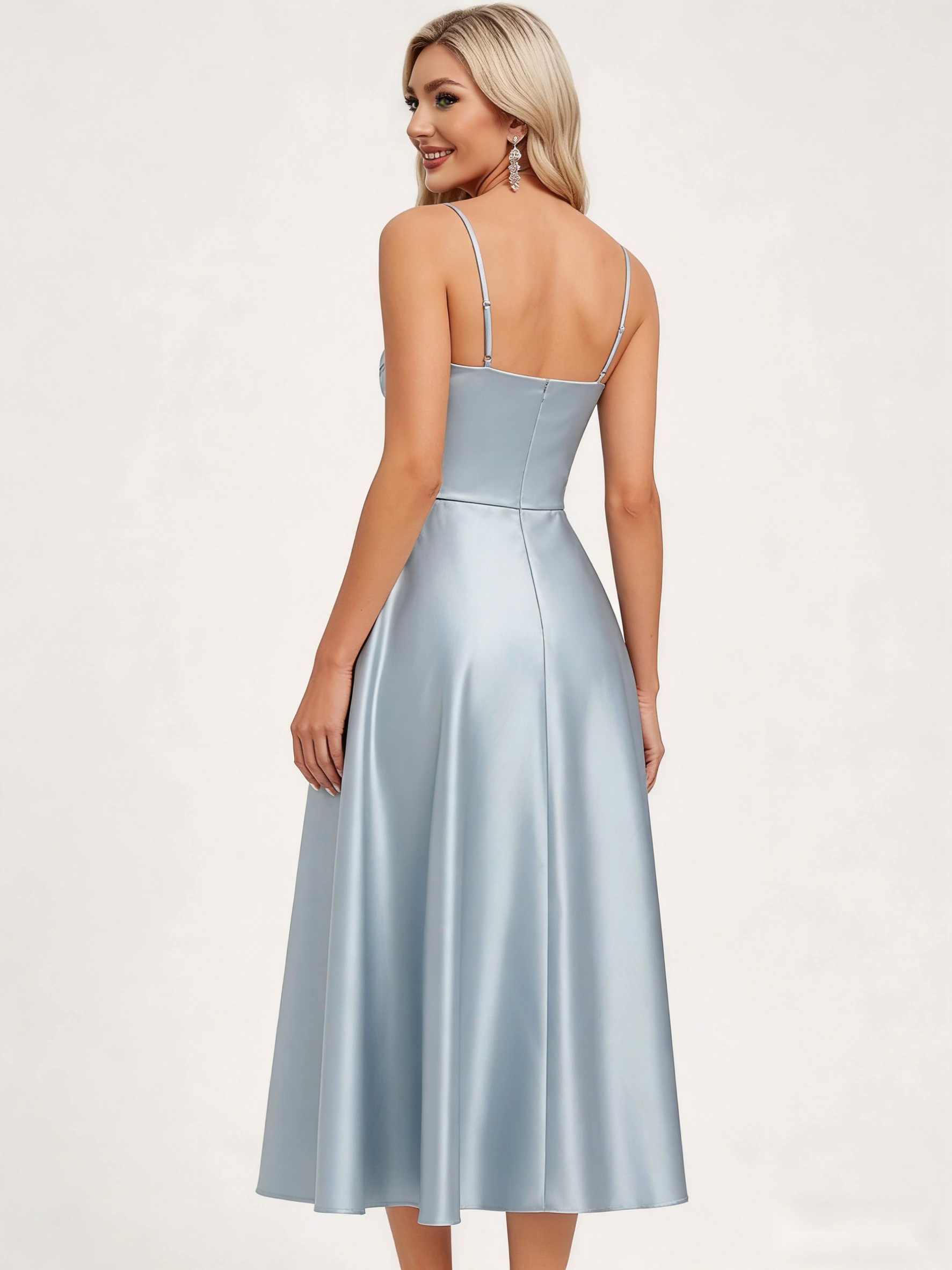 [Copy]Midi Dress in Crepe Sliver