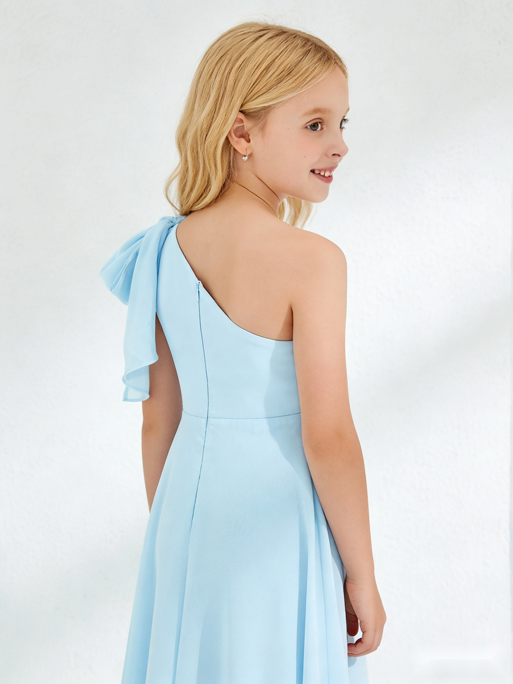 Floral Appliqué Chiffon Dress