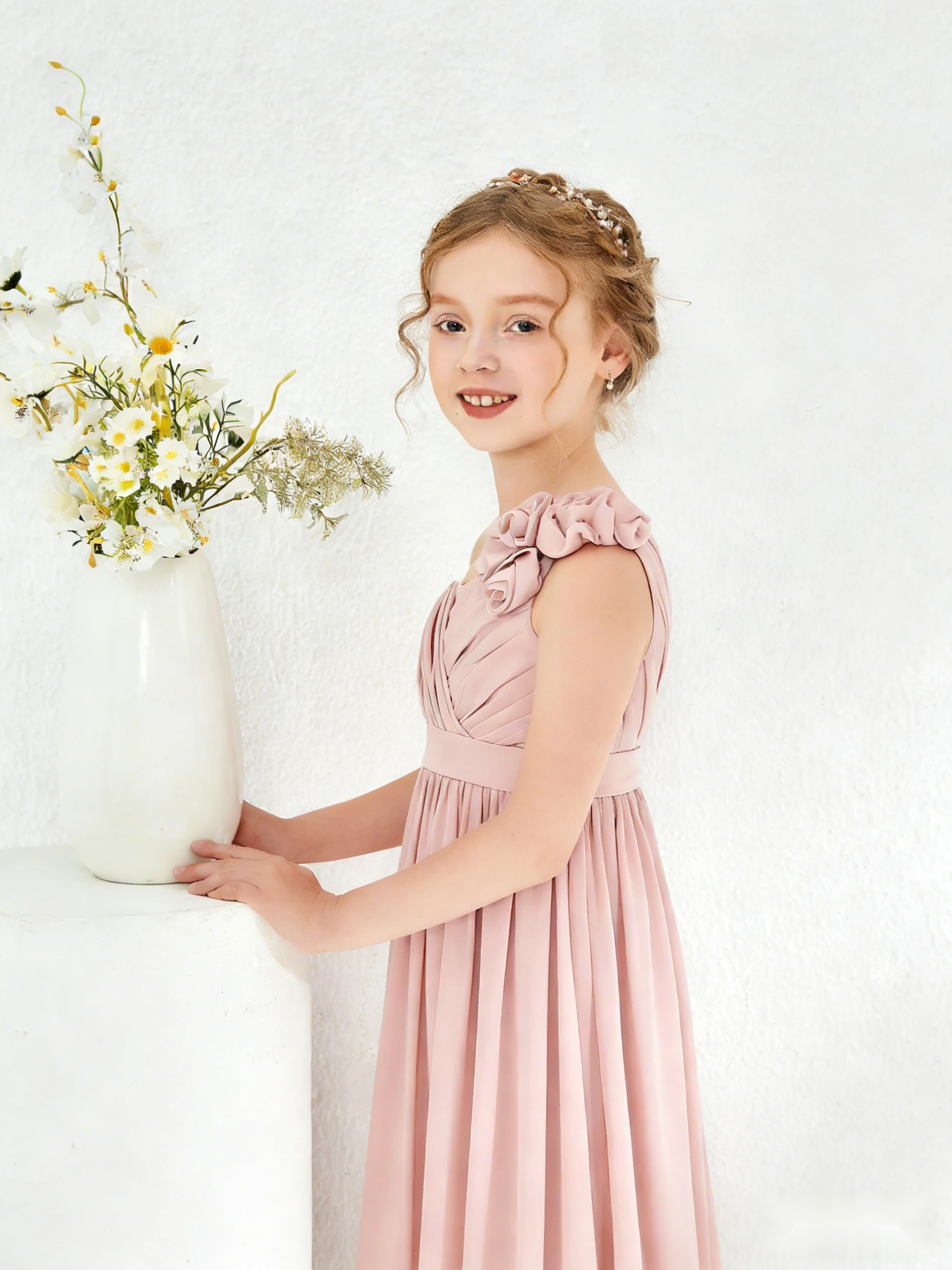 Puff Sleeve Dress with Floral Lace