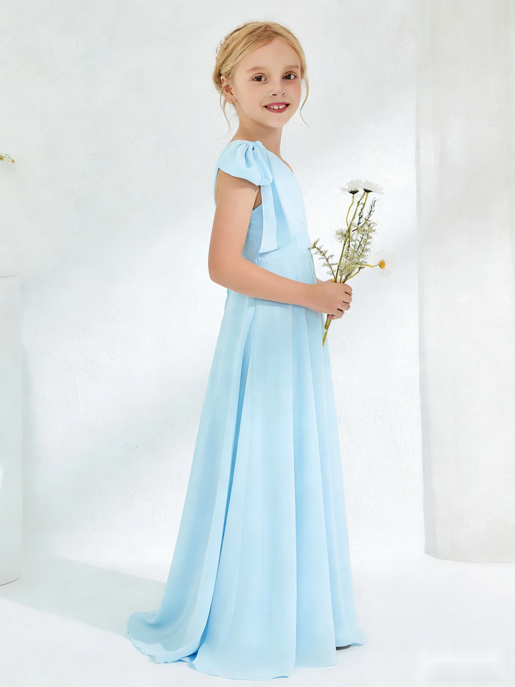 Floral Appliqué Chiffon Dress