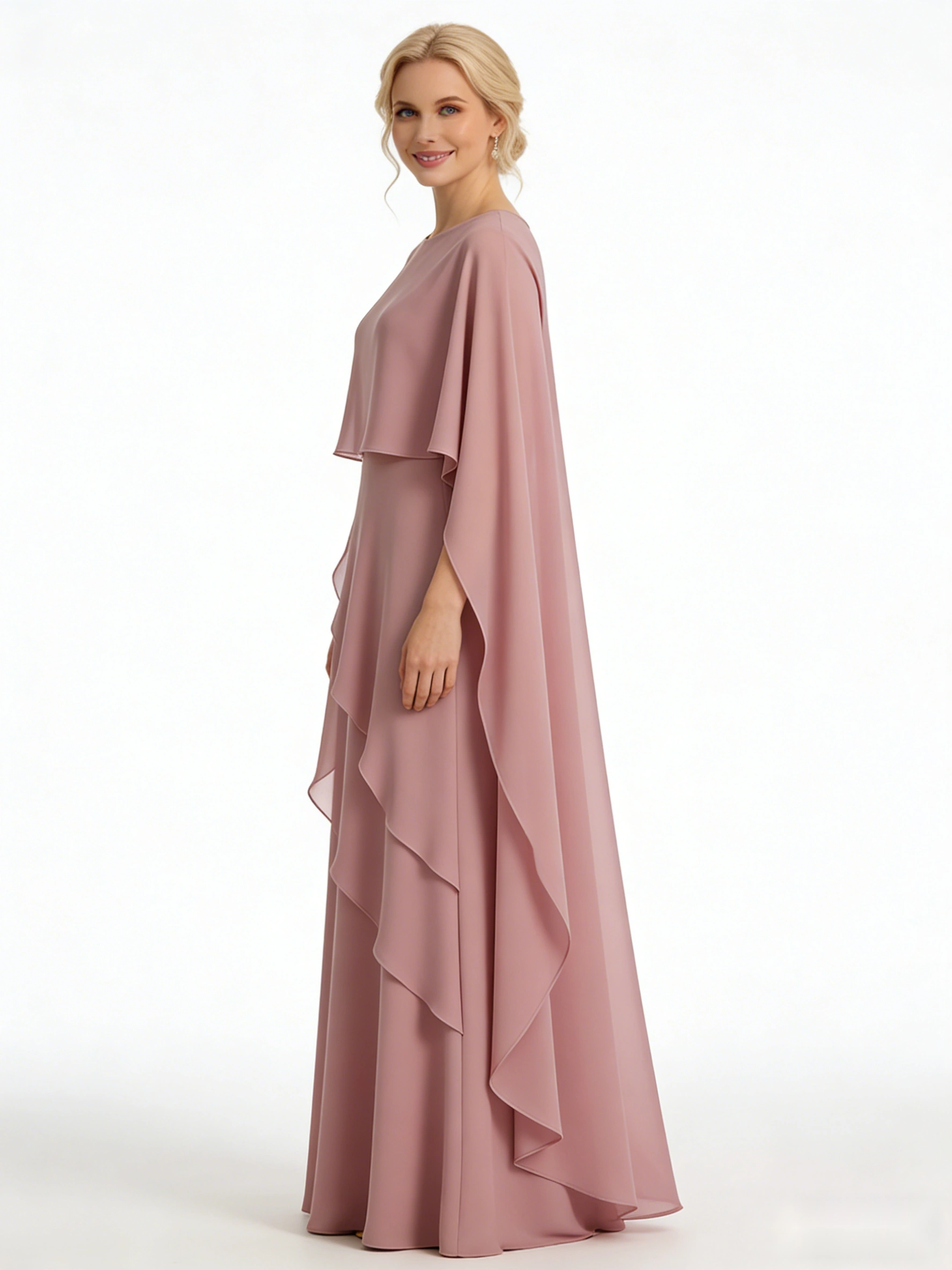 Column Dress in Crepe Back Satin