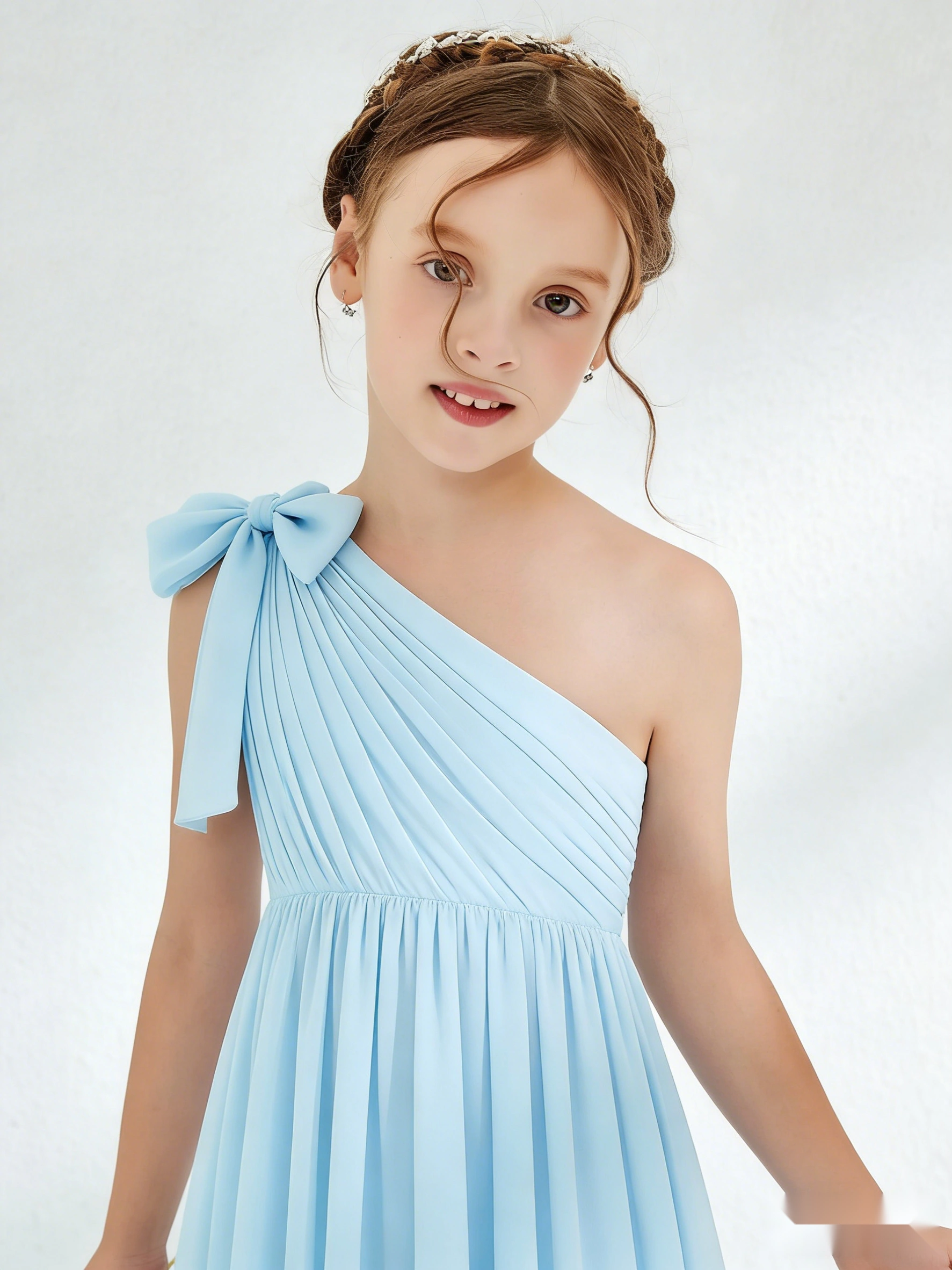 Floral Appliqué Chiffon Dress