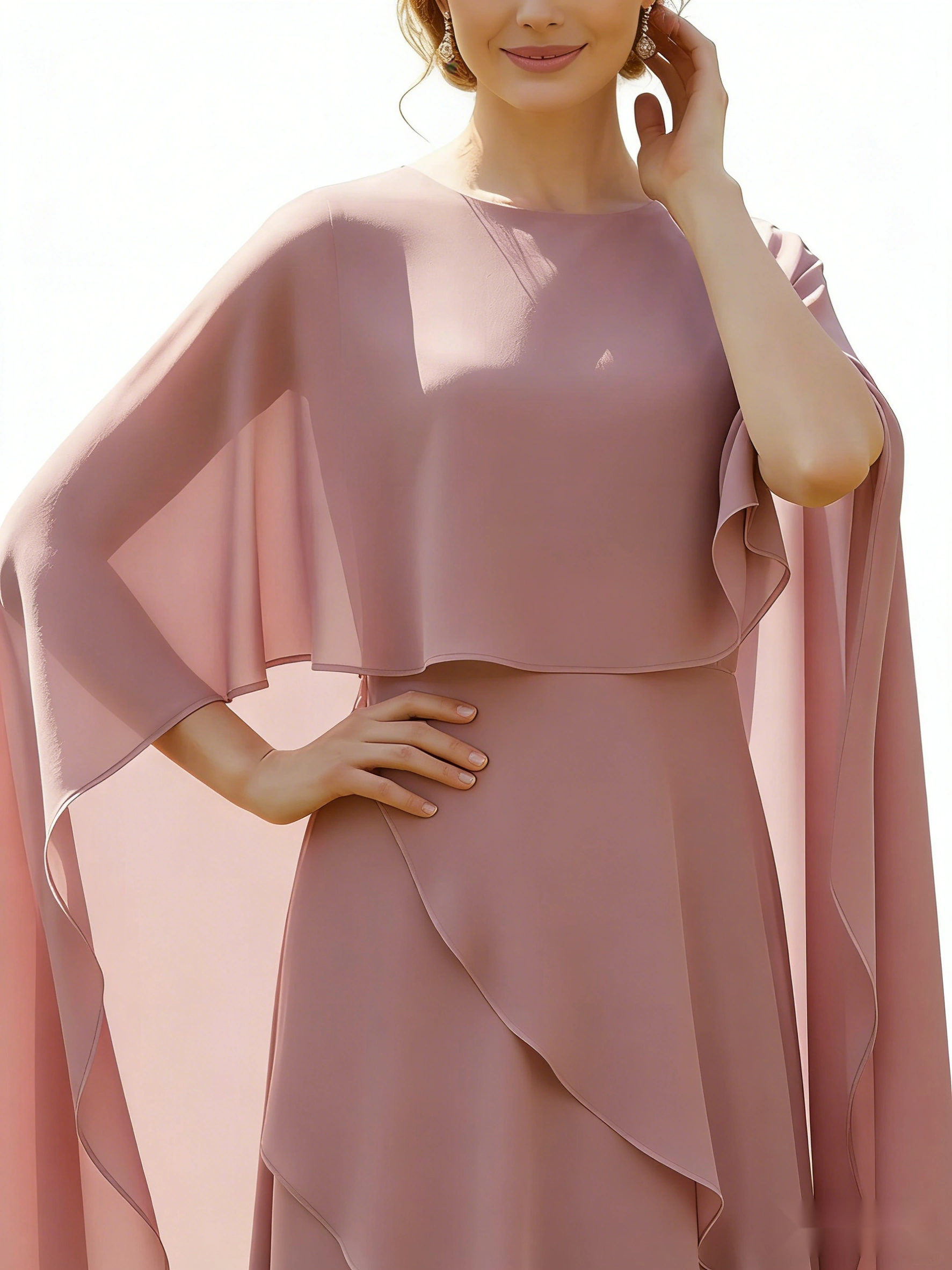 Column Dress in Crepe Back Satin