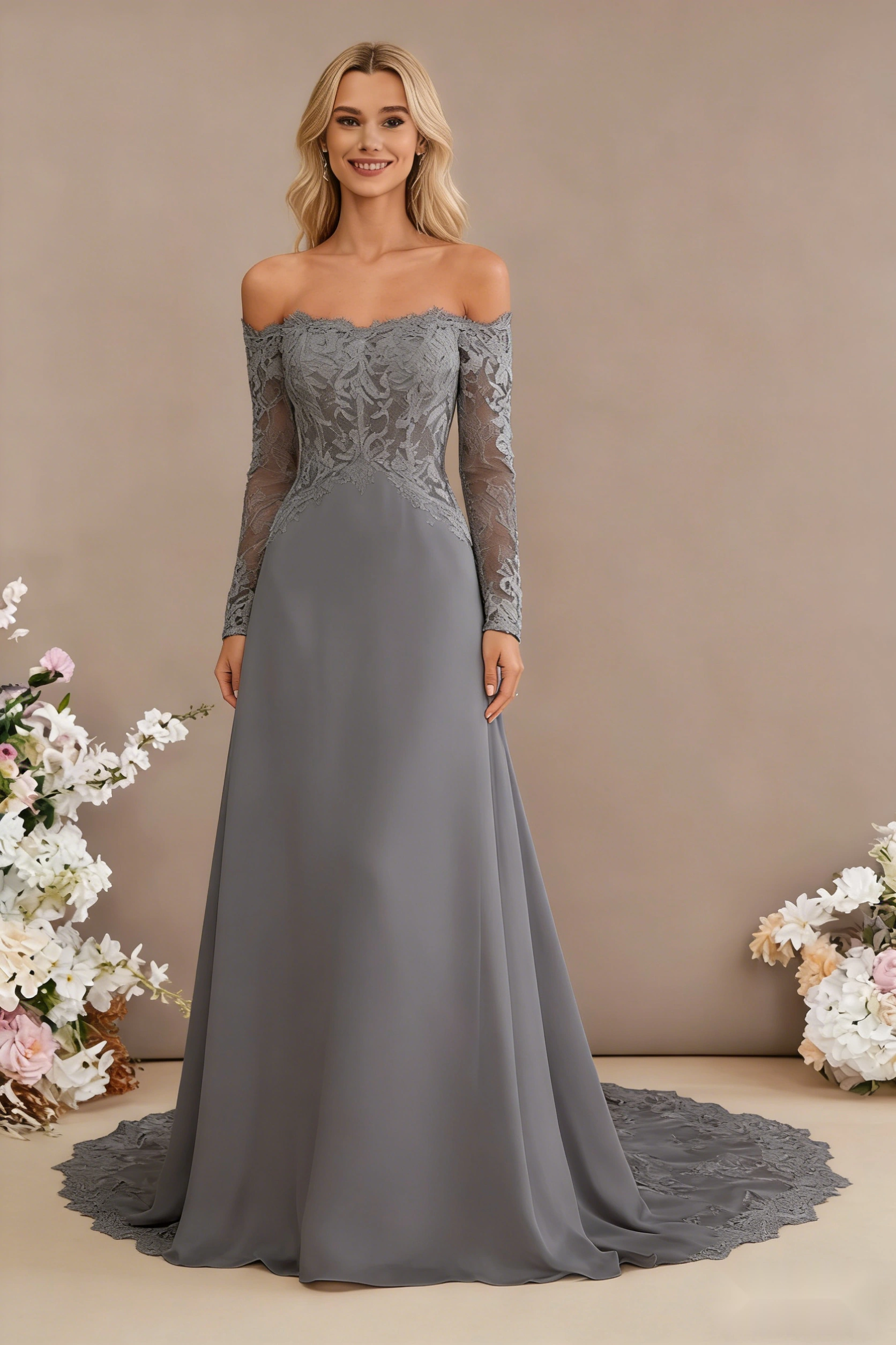 Flat-Collar Cathedral Gown